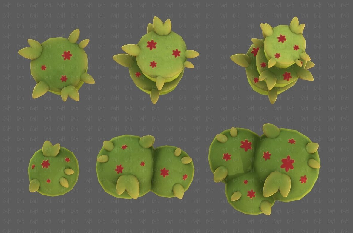 Trees Cartoon V39 Low-poly 3D model_35