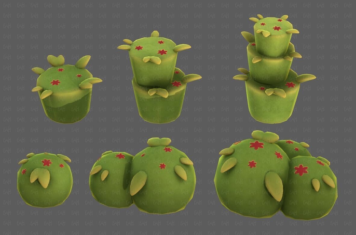 Trees Cartoon V39 Low-poly 3D model_21