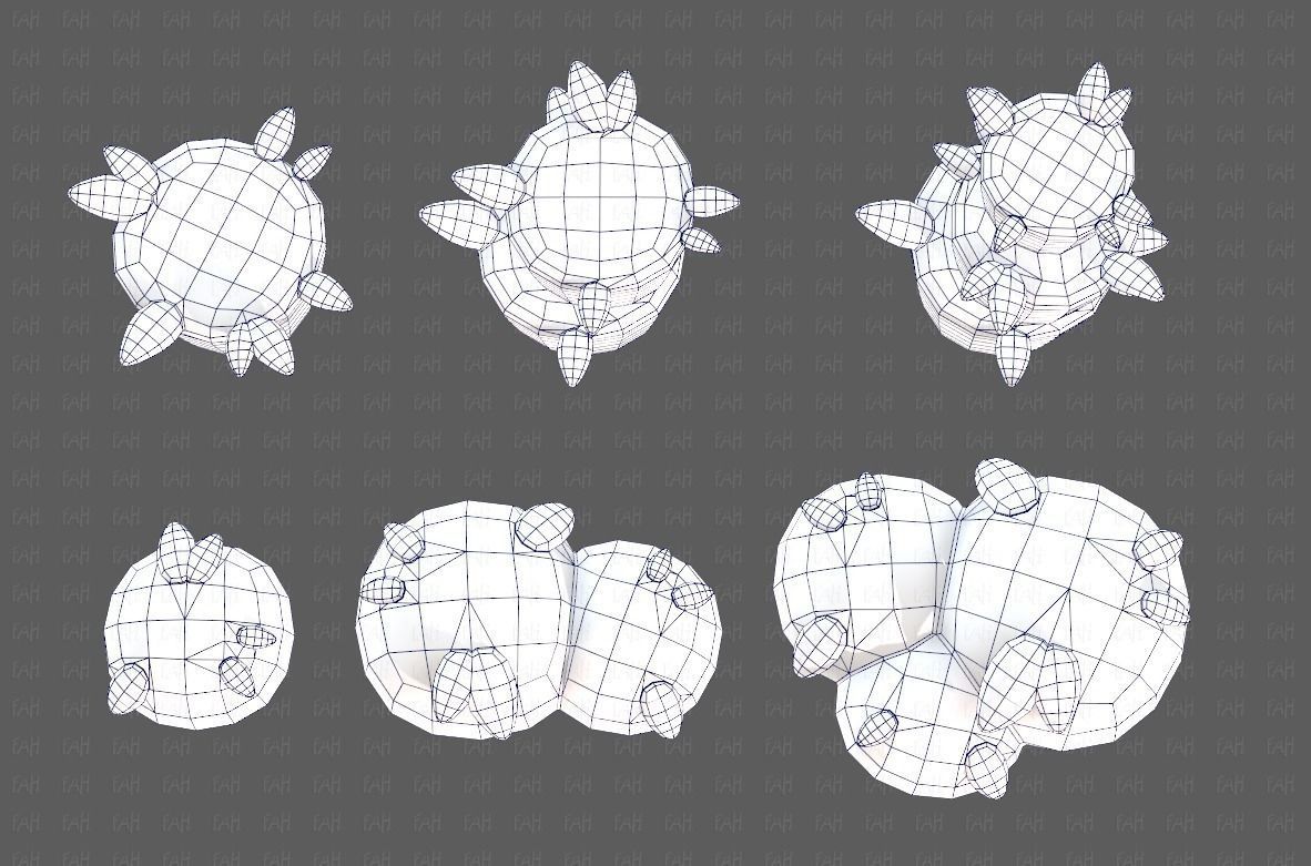 Trees Cartoon V39 Low-poly 3D model_36