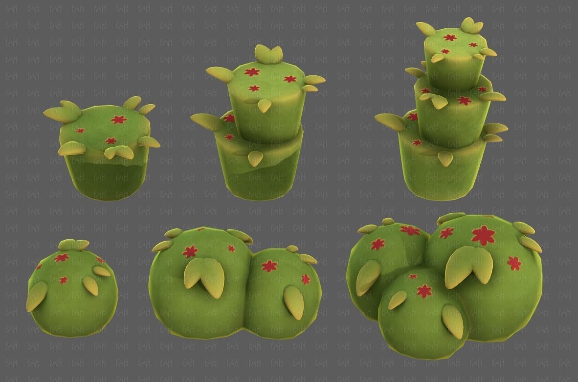 Trees Cartoon V39 Low-poly 3D model_17