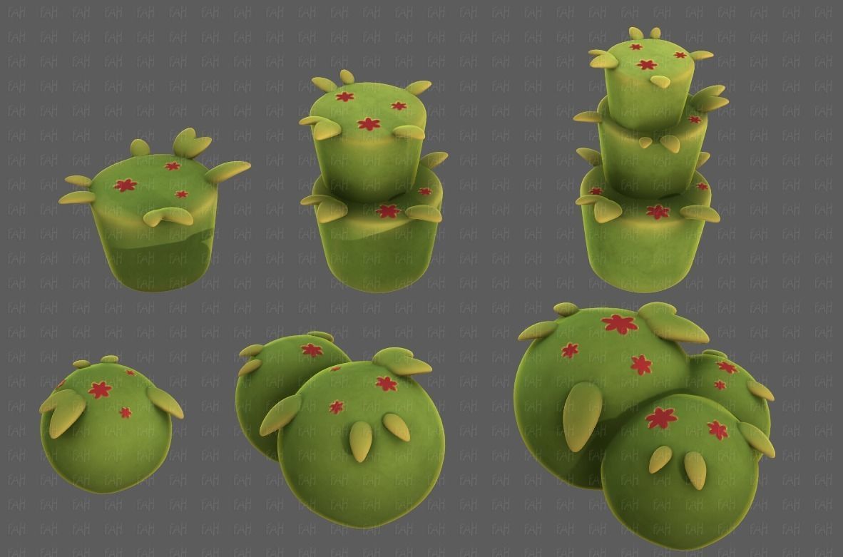 Trees Cartoon V39 Low-poly 3D model_4