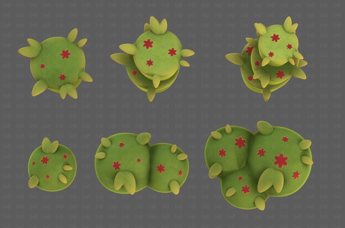 Trees Cartoon V39 Low-poly 3D model_33