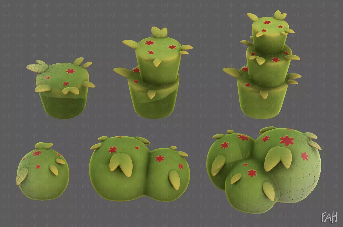 Trees Cartoon V39 Low-poly 3D model_0