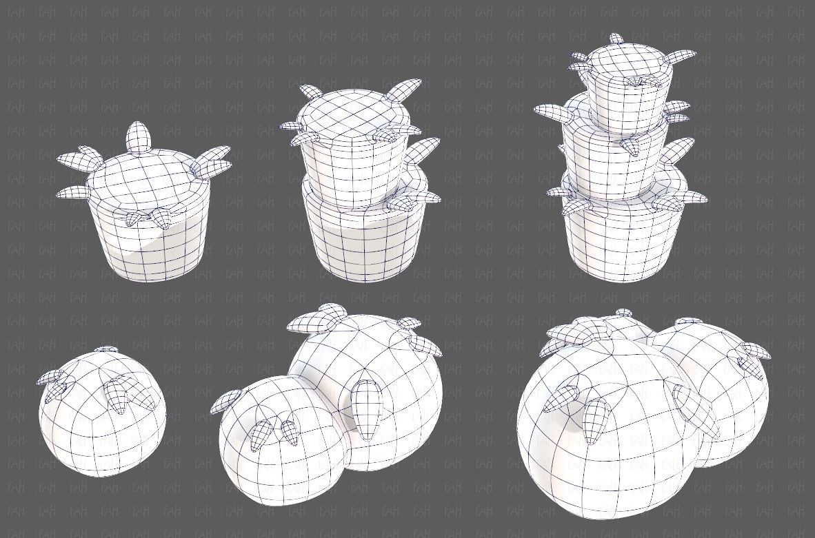 Trees Cartoon V39 Low-poly 3D model_14