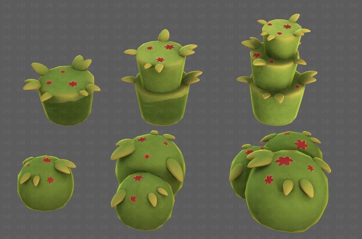 Trees Cartoon V39 Low-poly 3D model_23