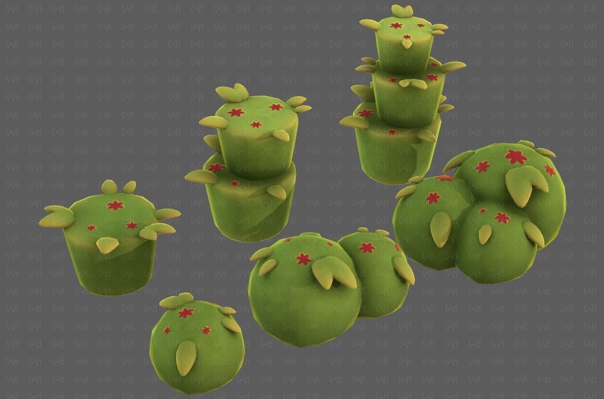 Trees Cartoon V39 Low-poly 3D model_43