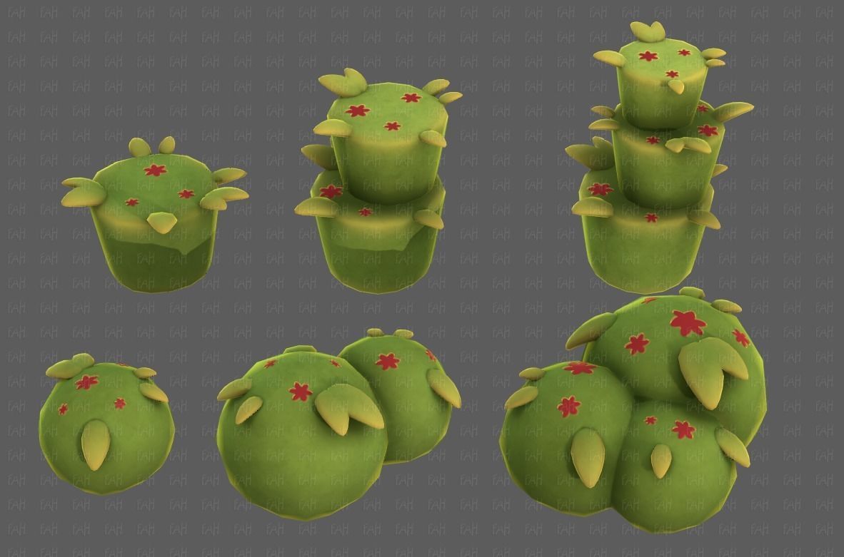 Trees Cartoon V39 Low-poly 3D model_18