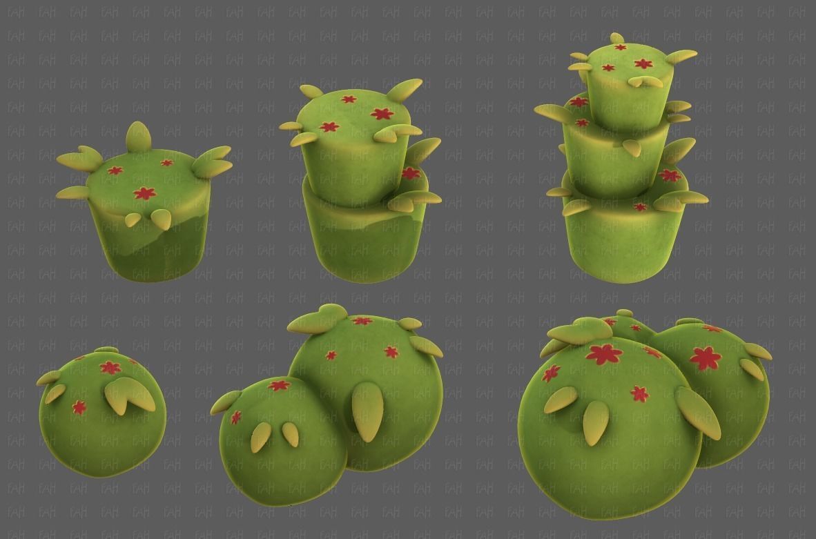 Trees Cartoon V39 Low-poly 3D model_6