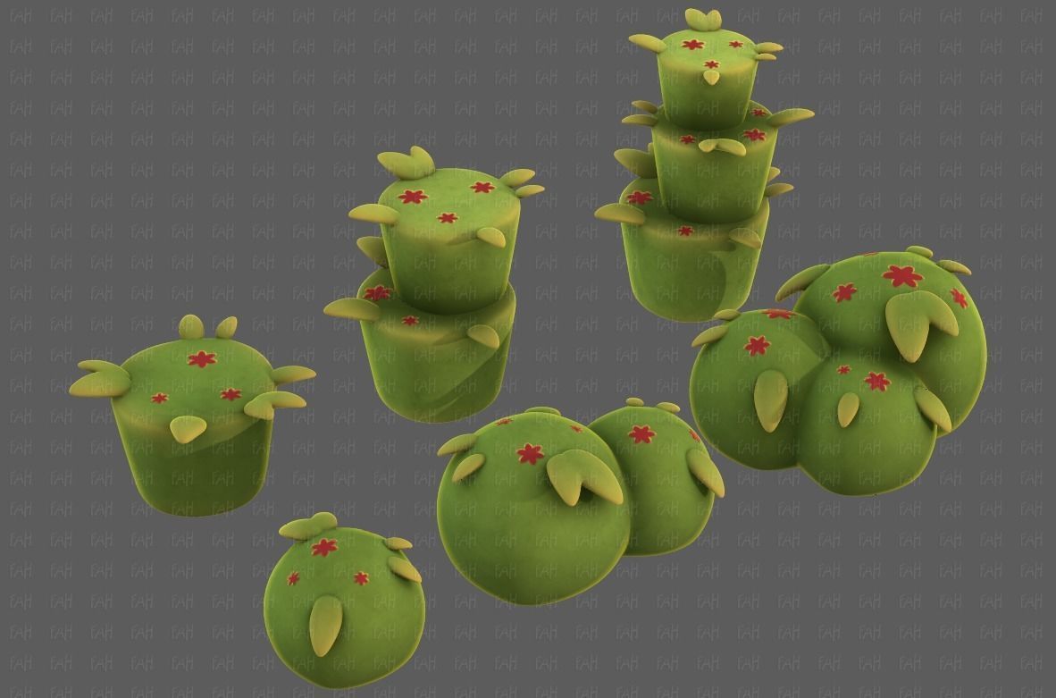 Trees Cartoon V39 Low-poly 3D model_41