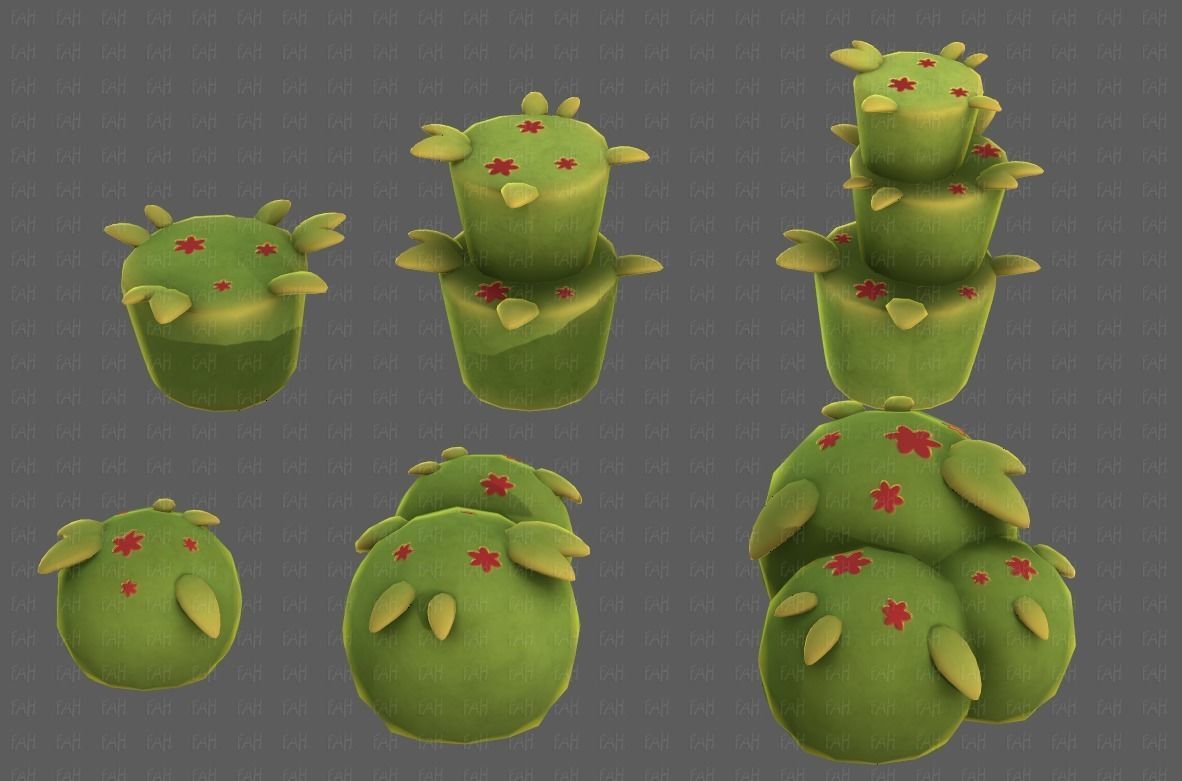 Trees Cartoon V39 Low-poly 3D model_19