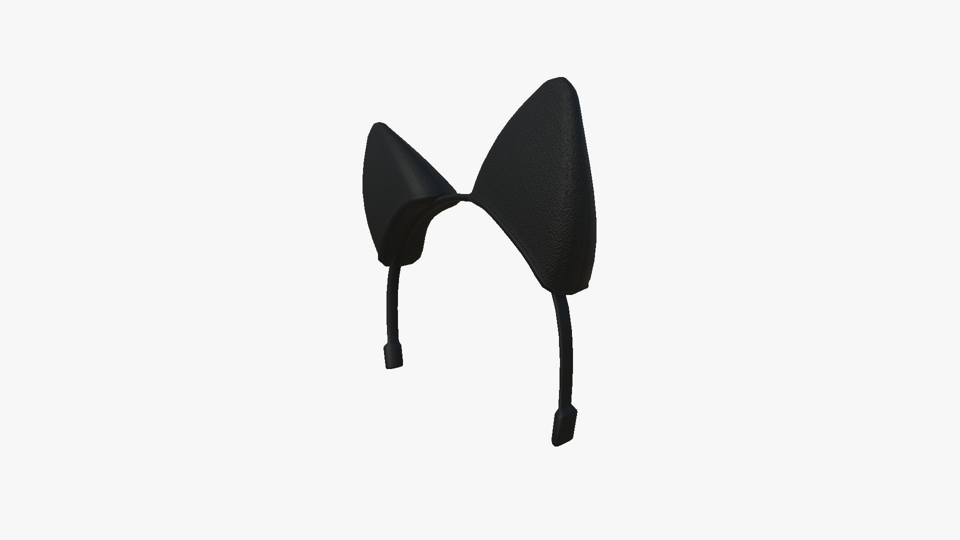 Furry Ears Tiara B01 Black - Headband Character Design Low-poly 3D model_3