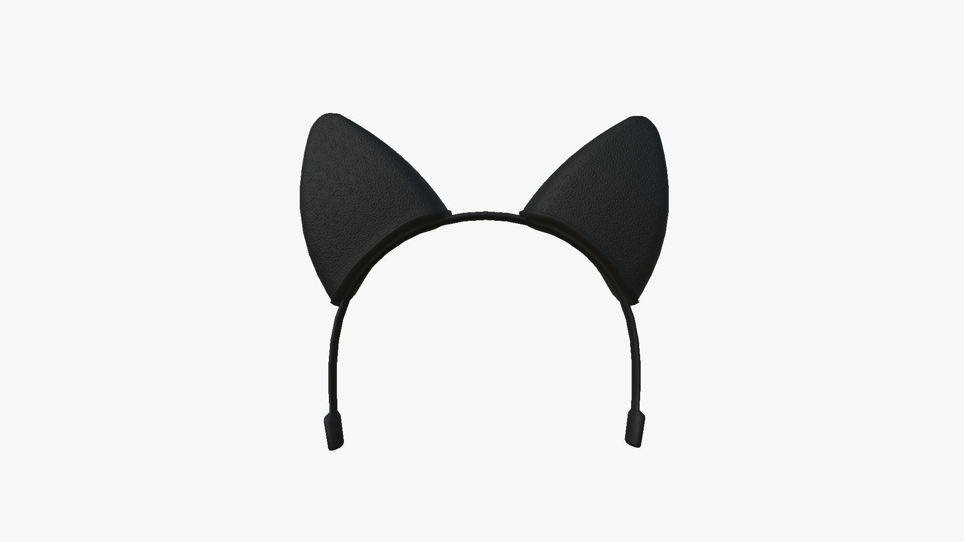 Furry Ears Tiara B01 Black - Headband Character Design Low-poly 3D model_1