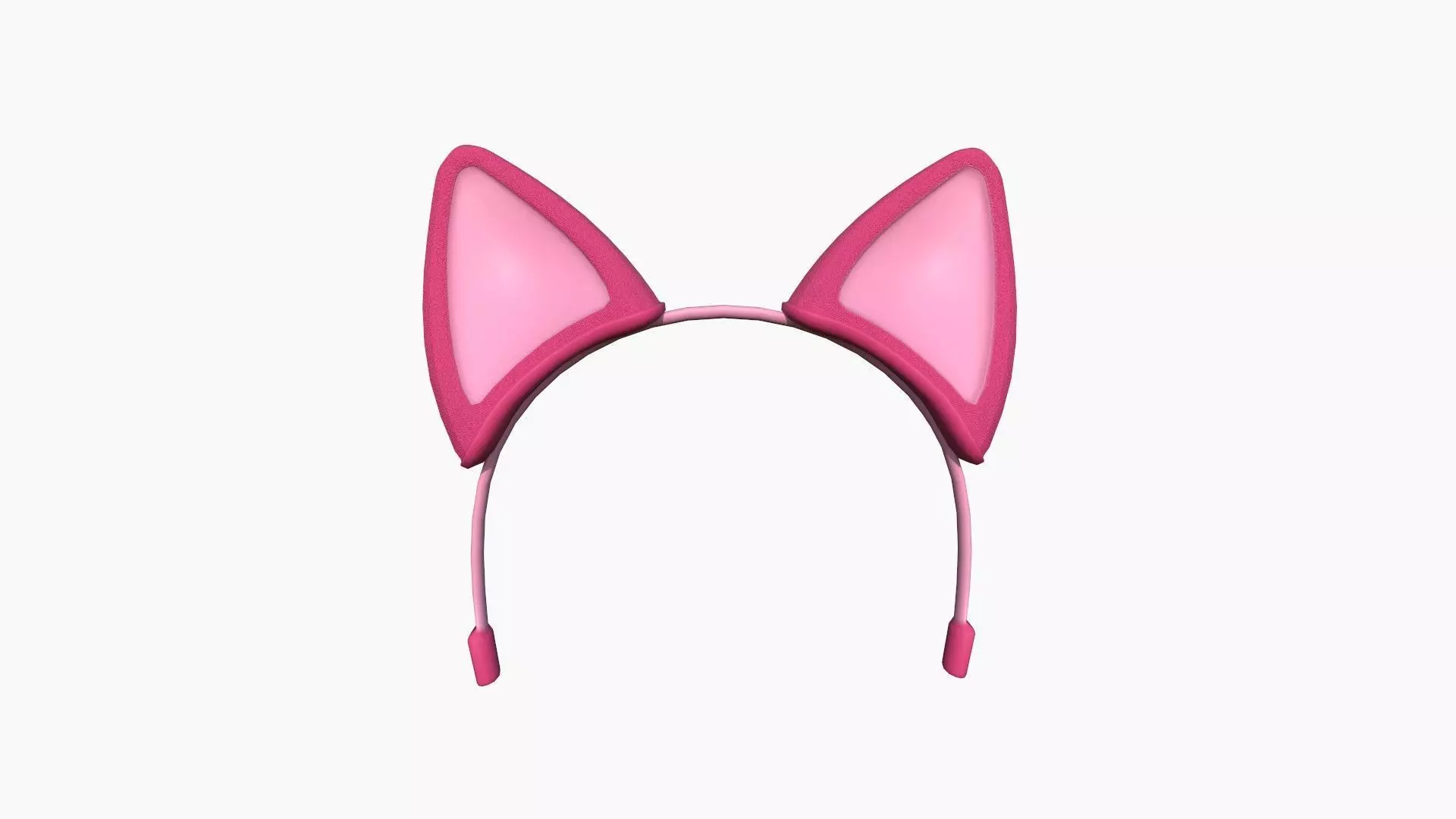 Furry Ears Tiara B02 Pink - Headband Character Design Low-poly 3D model_0