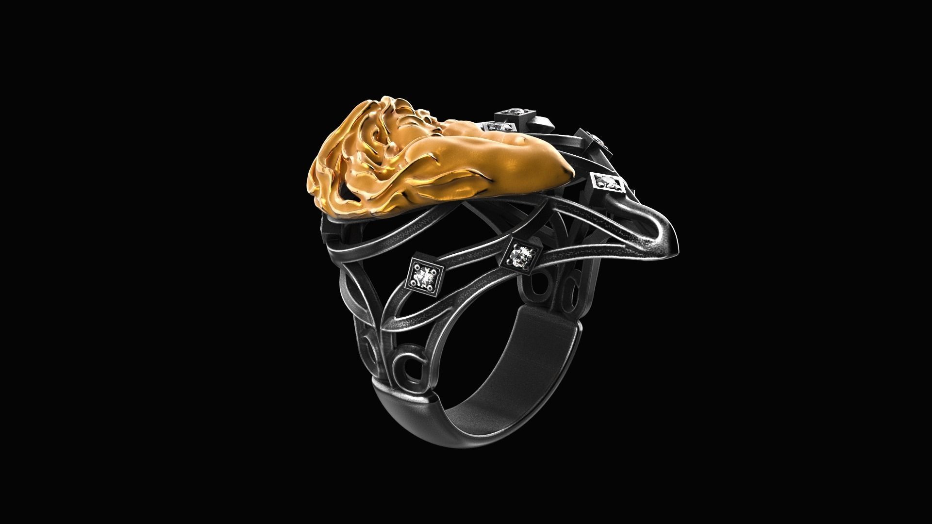 Magerit Versailles Ring Corazon Mujer 3D print model_5