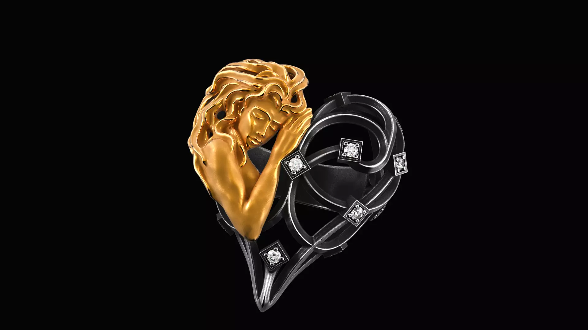 Magerit Versailles Ring Corazon Mujer 3D print model_0