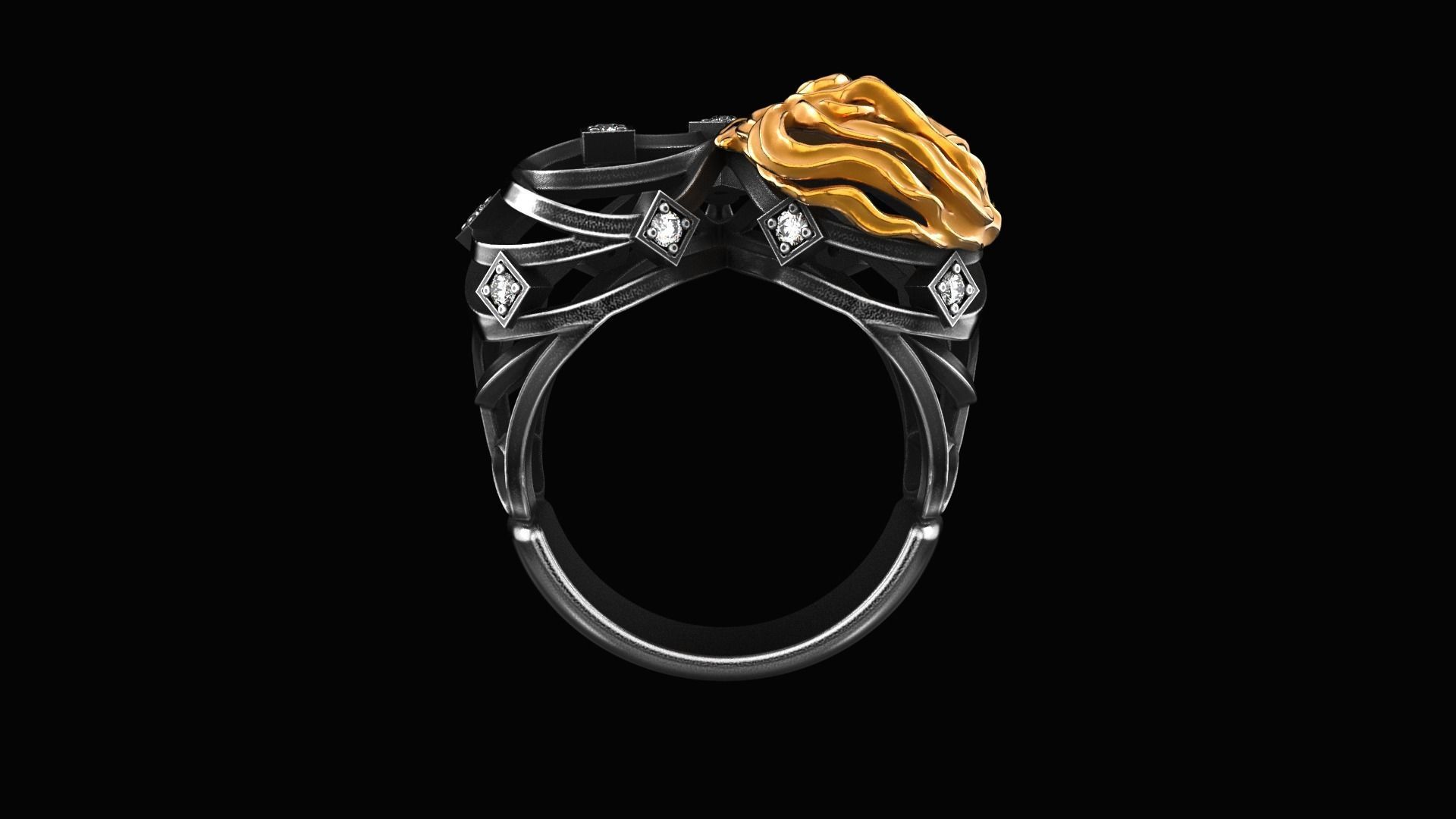 Magerit Versailles Ring Corazon Mujer 3D print model_4