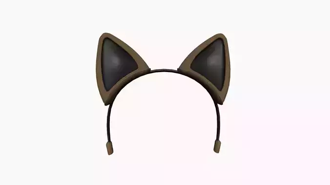 Furry Ears Tiara B05 Brown - Headband Character Design Low-poly 3D model