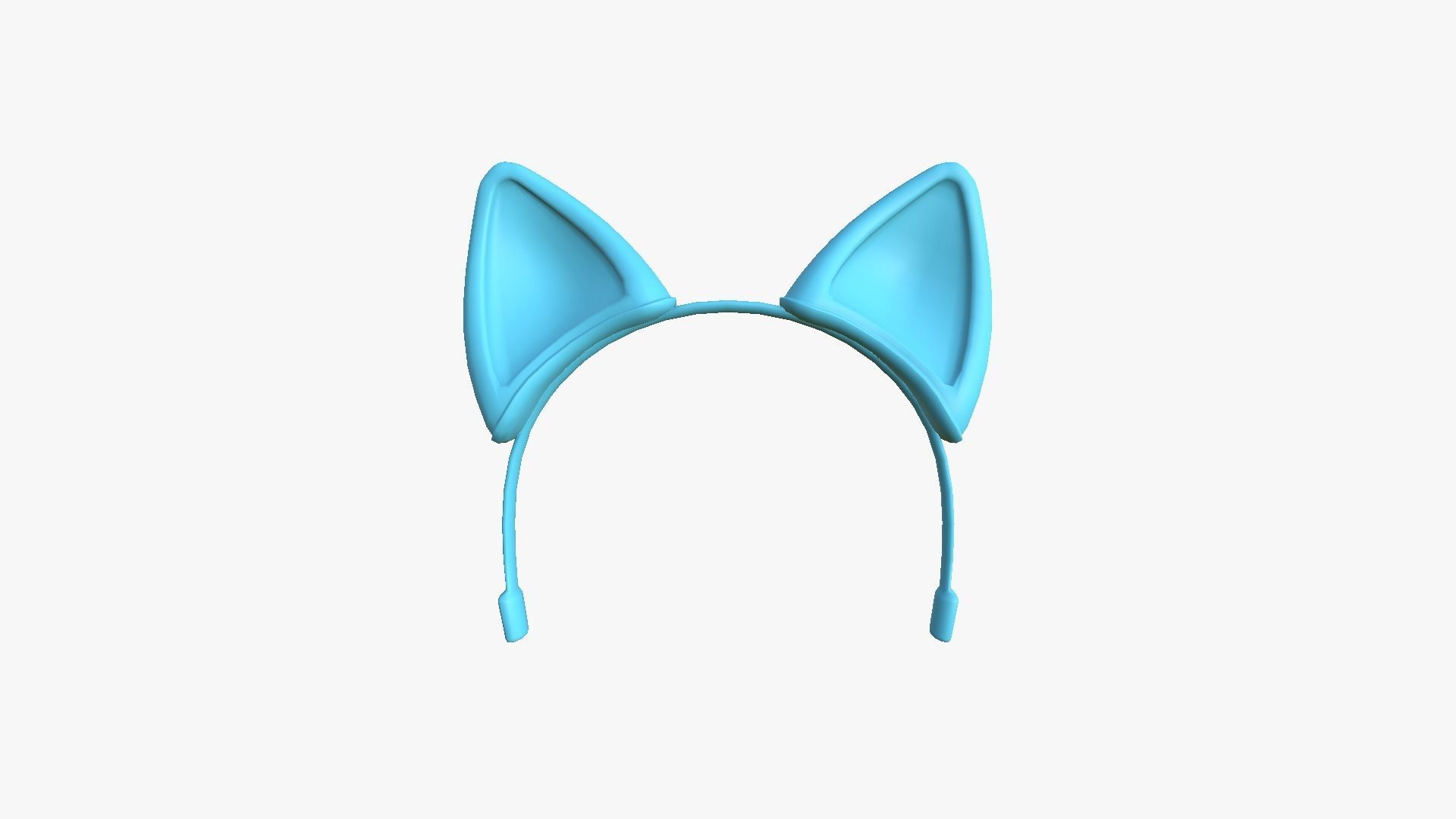 Furry Ears Tiara B07 Green - Headband Character Design Low-poly 3D model_7