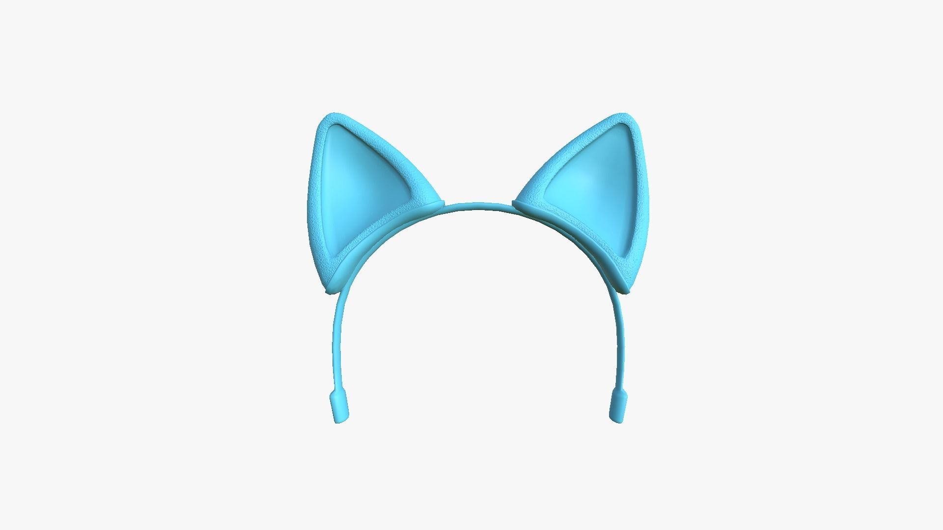 Furry Ears Tiara B07 Green - Headband Character Design Low-poly 3D model_6