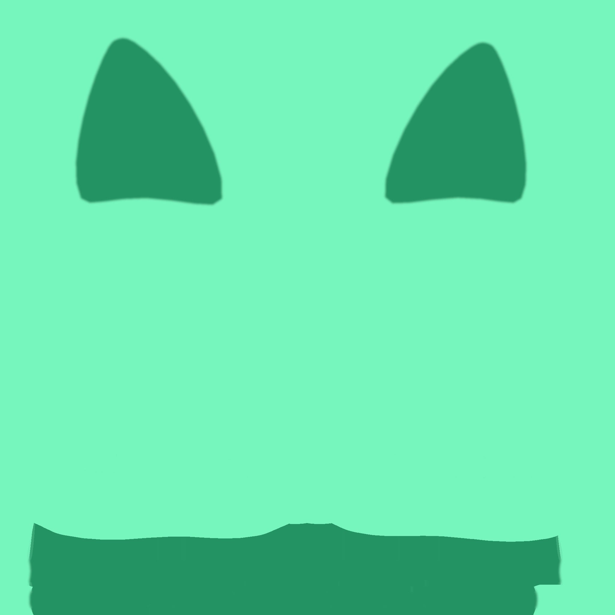 Furry Ears Tiara B07 Green - Headband Character Design Low-poly 3D model_17