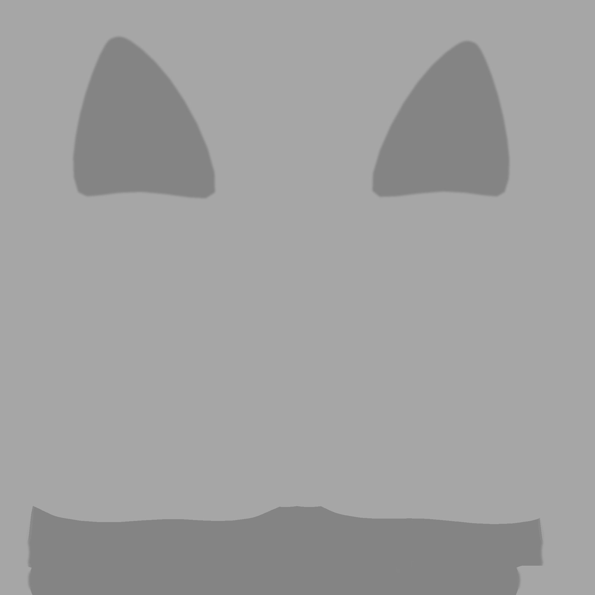 Furry Ears Tiara B07 Green - Headband Character Design Low-poly 3D model_21