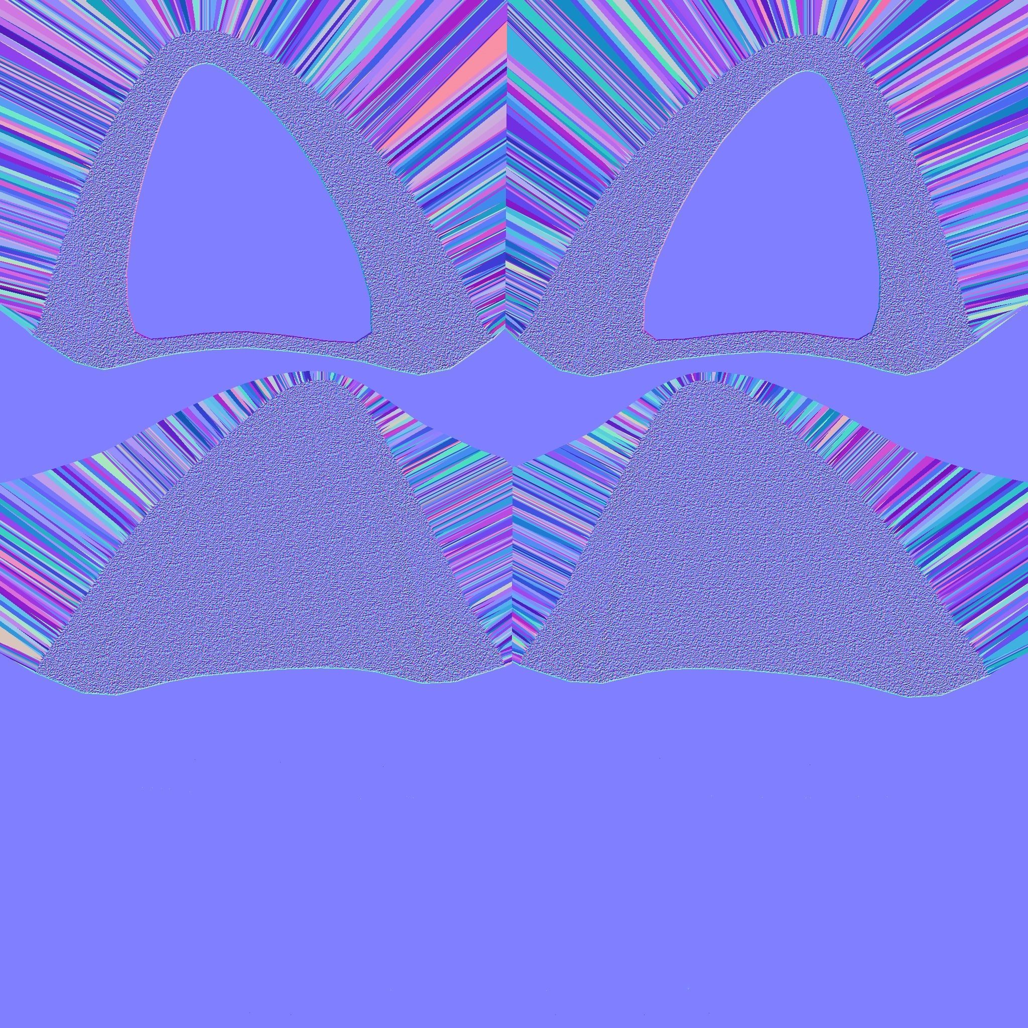 Furry Ears Tiara B07 Green - Headband Character Design Low-poly 3D model_20