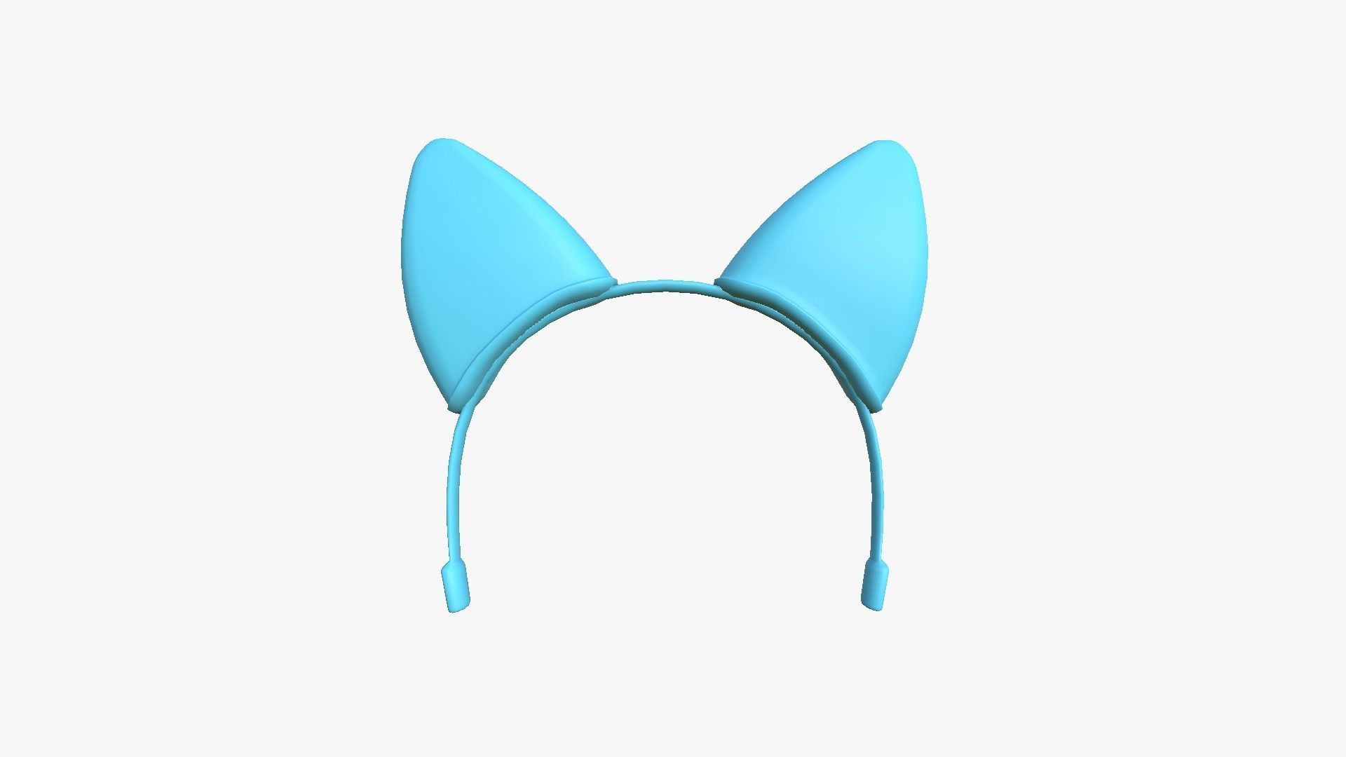 Furry Ears Tiara B07 Green - Headband Character Design Low-poly 3D model_10