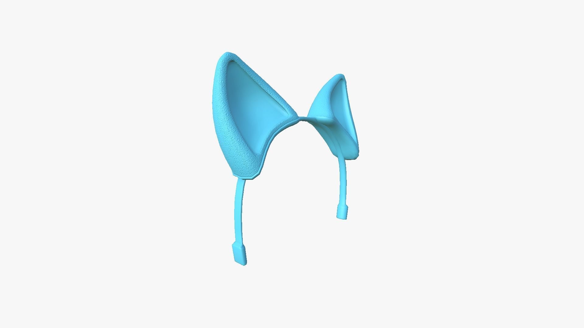 Furry Ears Tiara B07 Green - Headband Character Design Low-poly 3D model_8