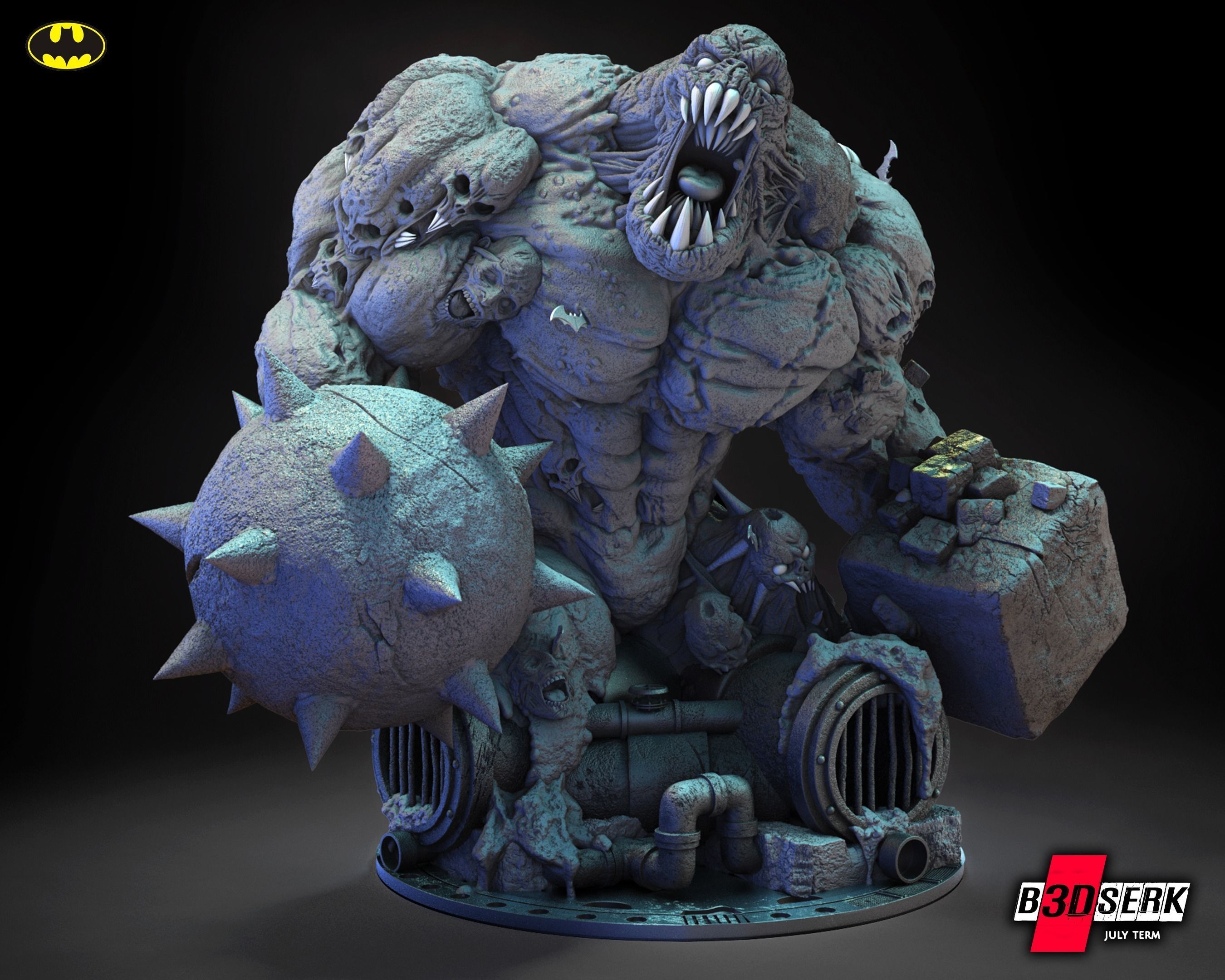 B3DSERK June term 2023 Clayface Bust ready for printing 3D print model_1