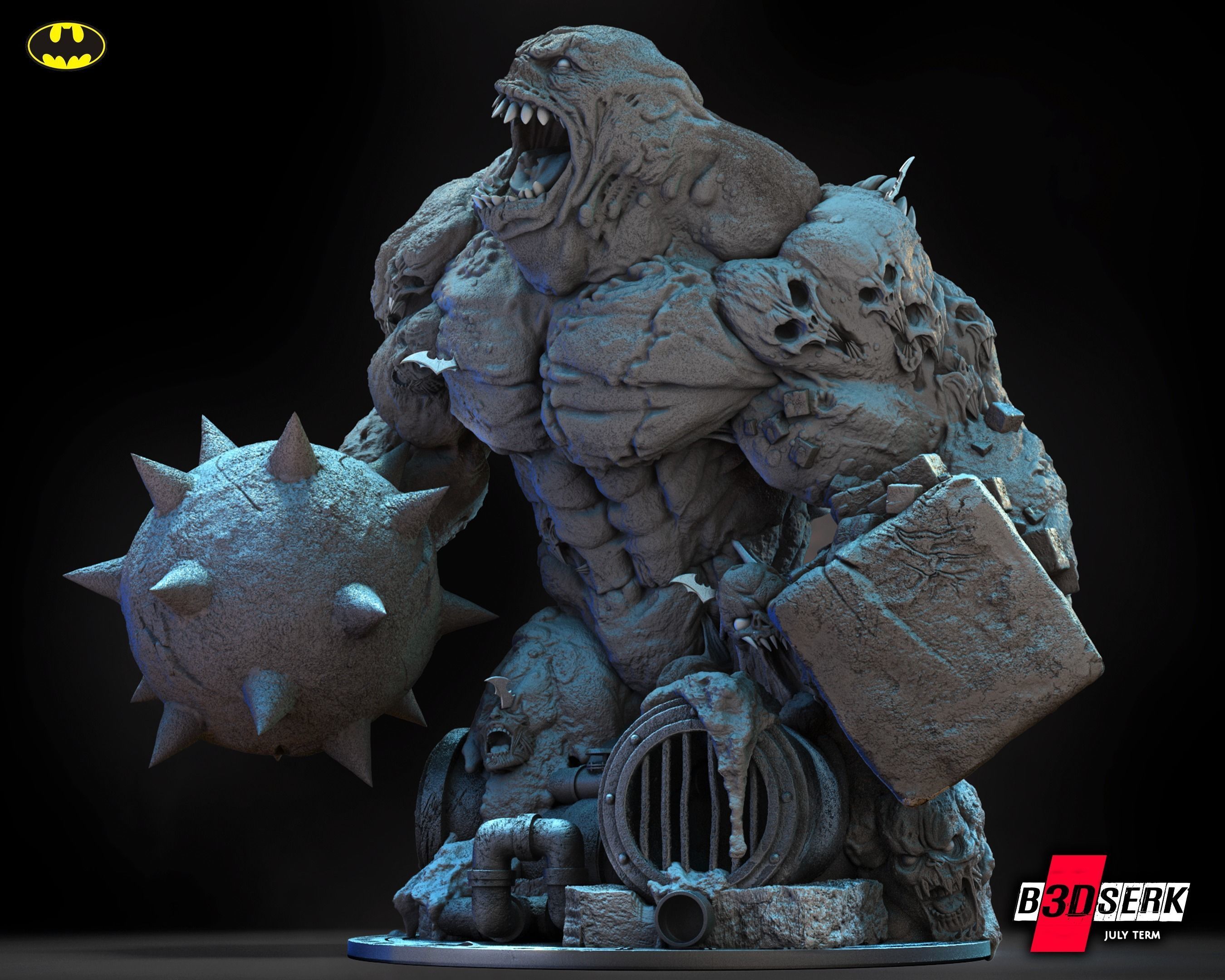 B3DSERK June term 2023 Clayface Bust ready for printing 3D print model_2