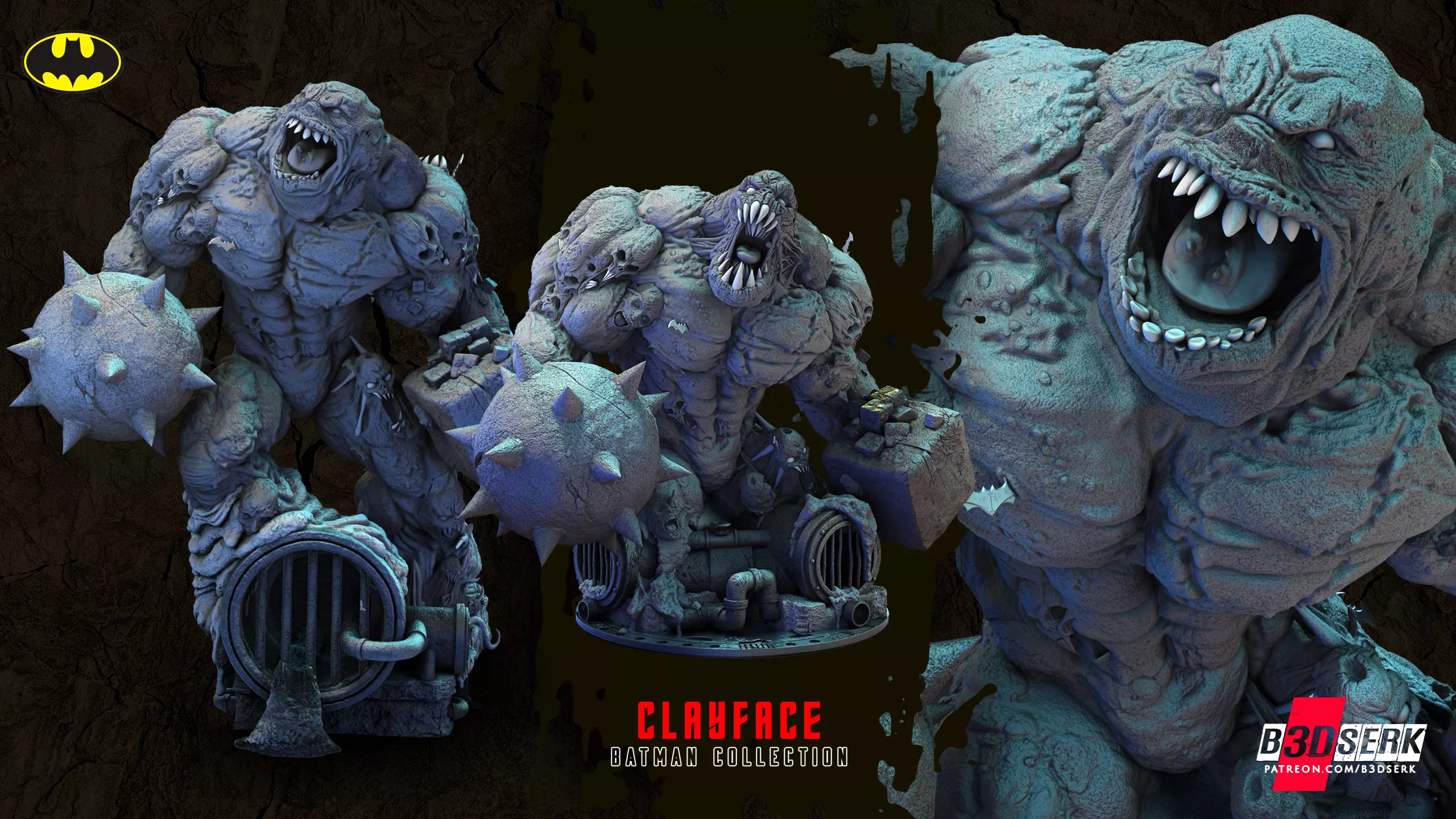 B3DSERK June term 2023 Clayface Bust ready for printing 3D print model_0