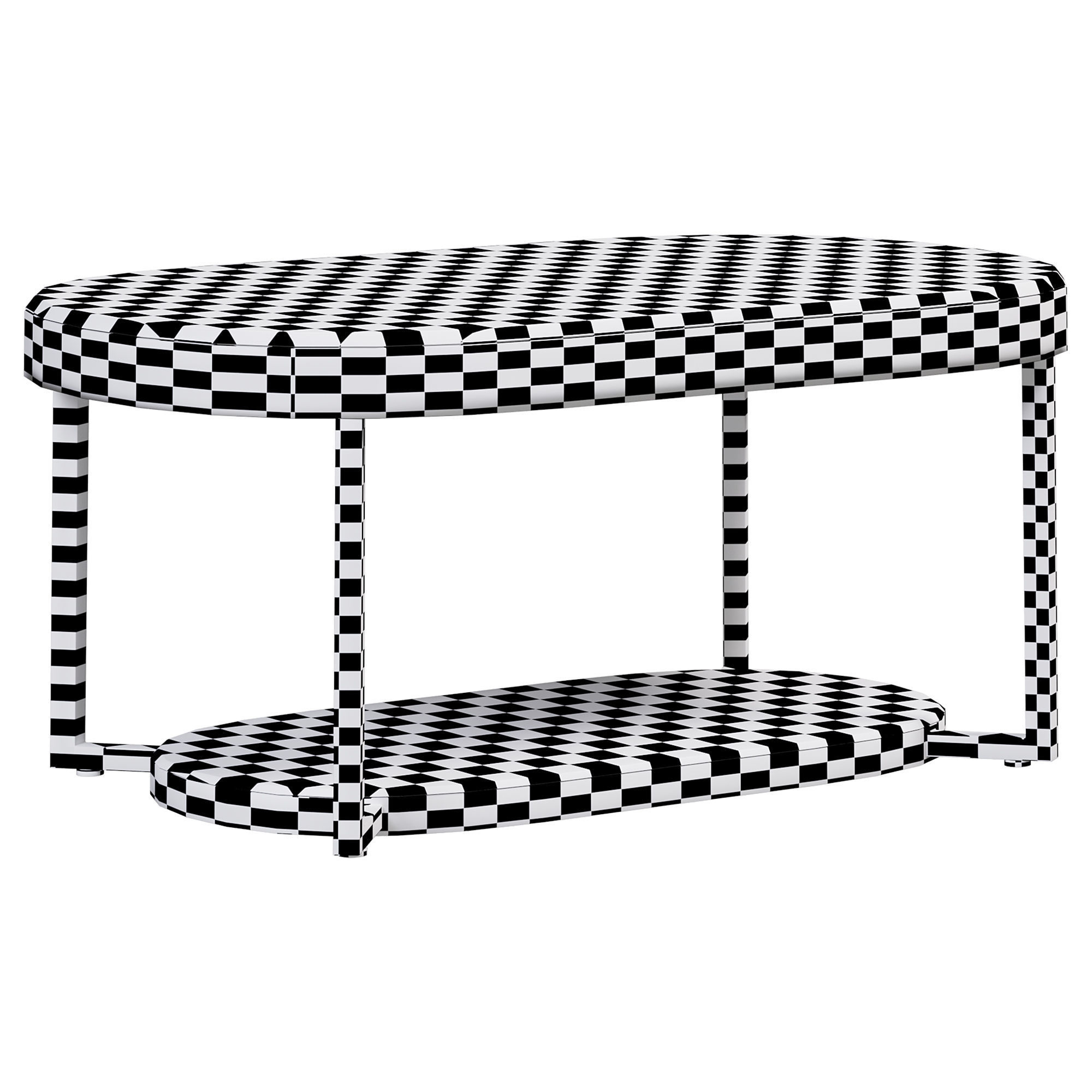 2tiered modern marble coffee table by homary 3D model_3