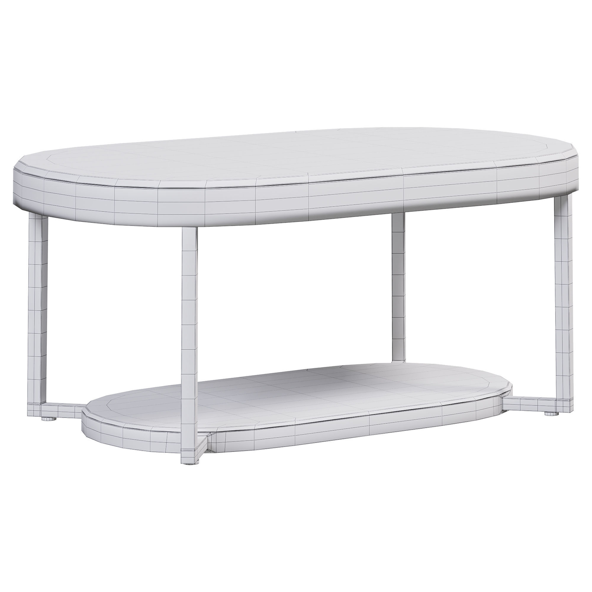 2tiered modern marble coffee table by homary 3D model_4