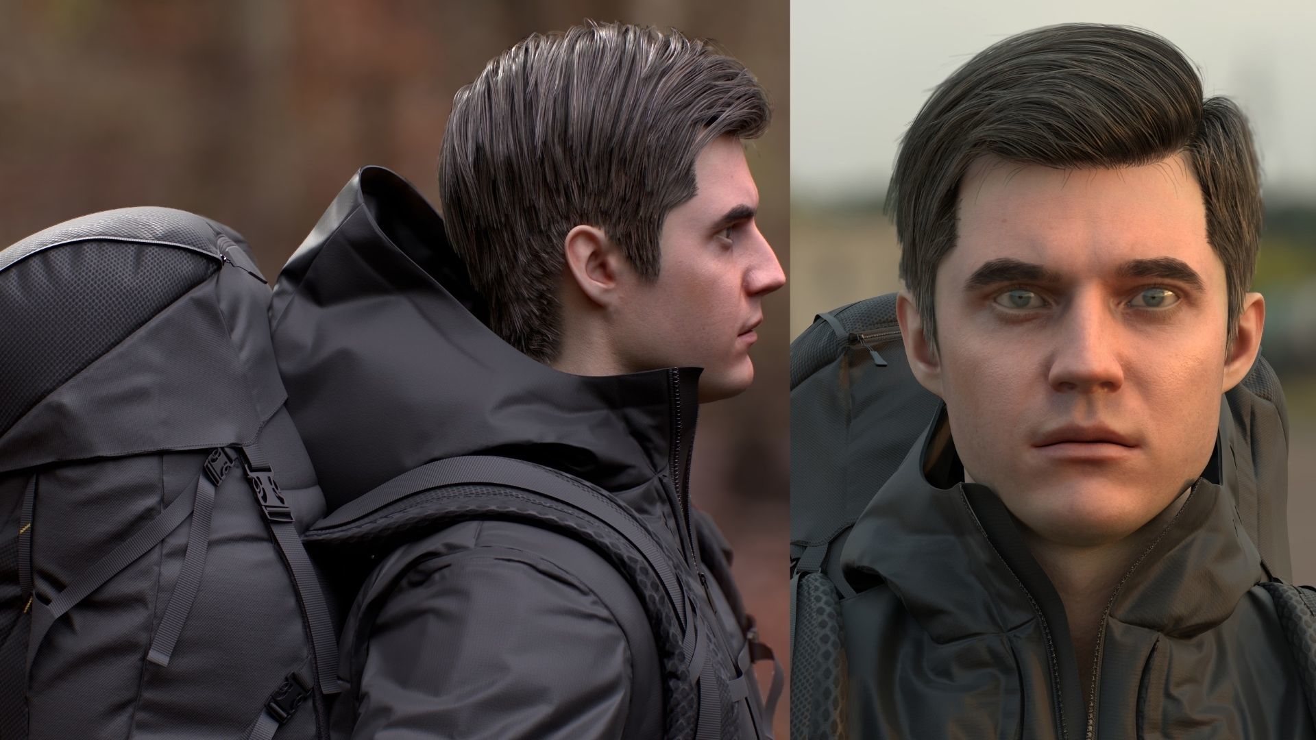 Man Backpacker - Modular - Rigged Low-poly 3D model_9