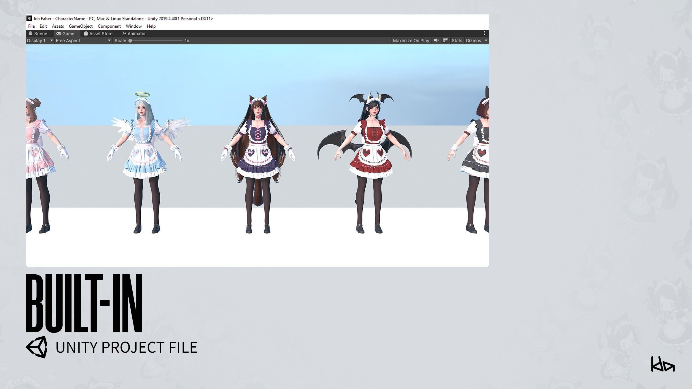 Dress Up Maids - Game Ready Low-poly 3D model_33