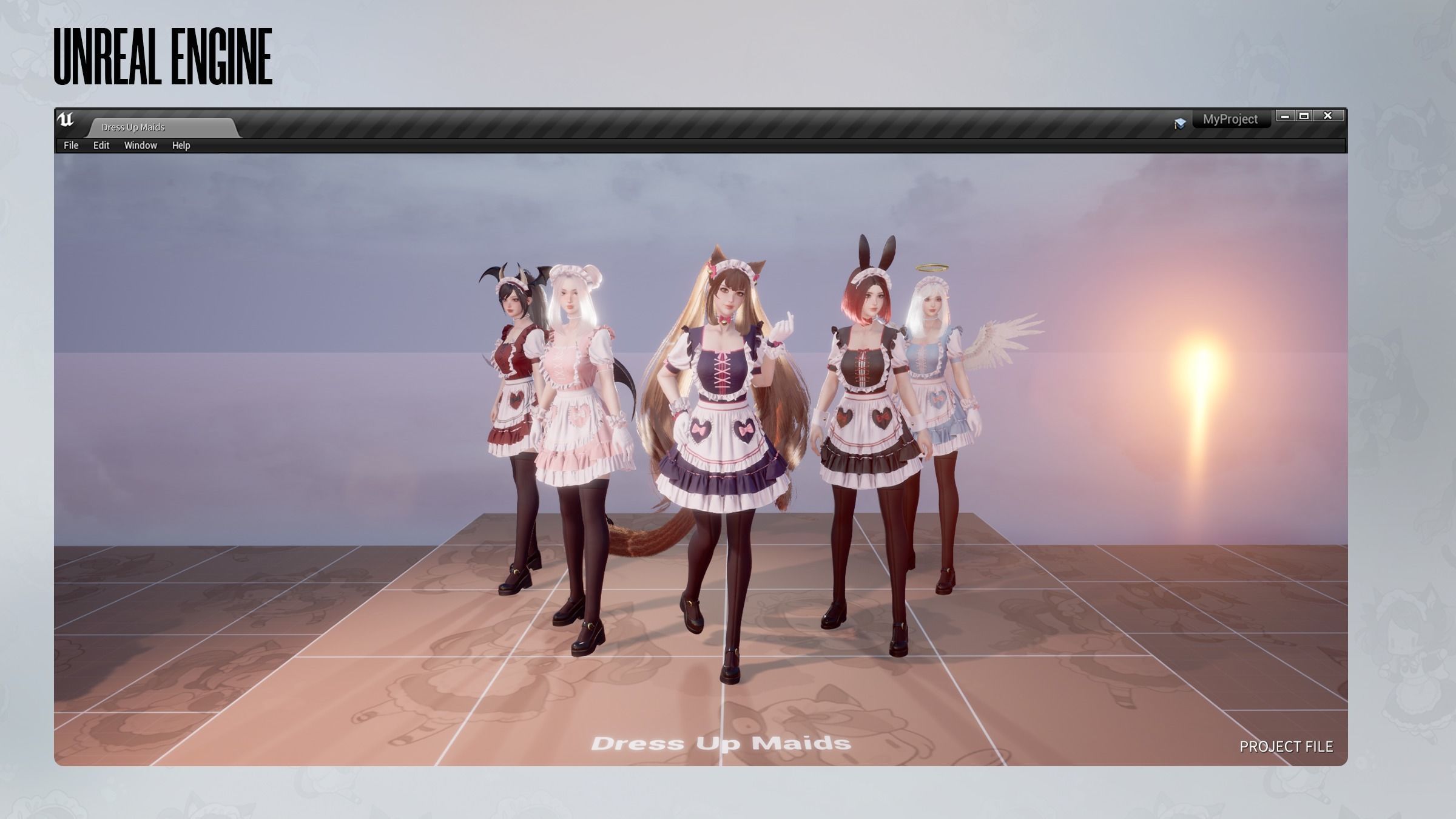 Dress Up Maids - Game Ready Low-poly 3D model_29