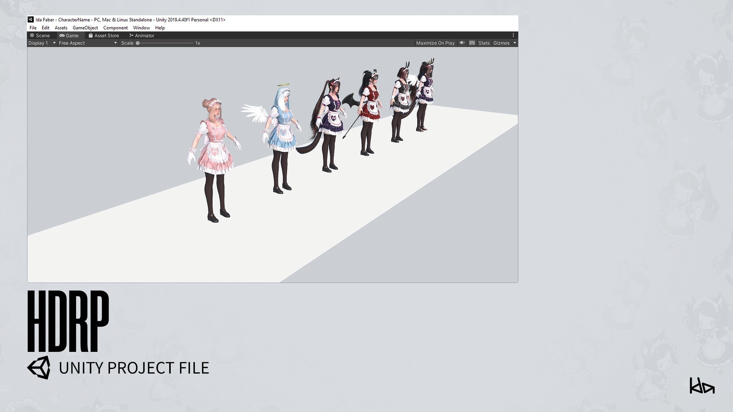 Dress Up Maids - Game Ready Low-poly 3D model_32