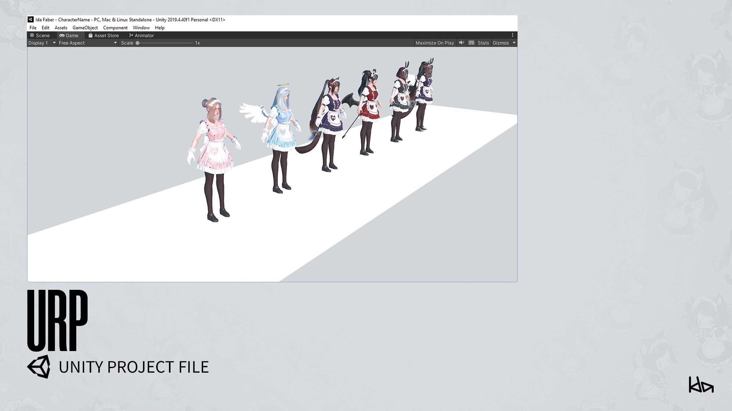 Dress Up Maids - Game Ready Low-poly 3D model_31