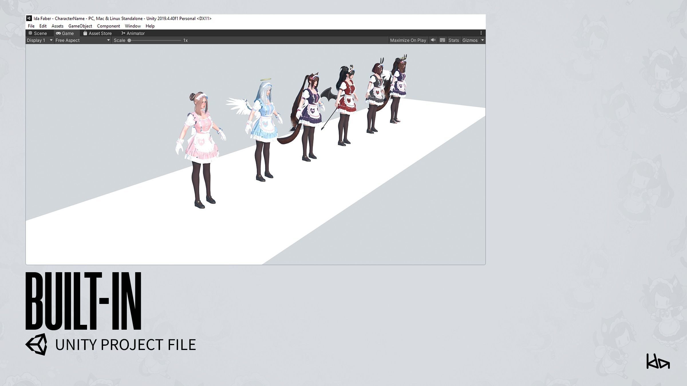 Dress Up Maids - Game Ready Low-poly 3D model_30