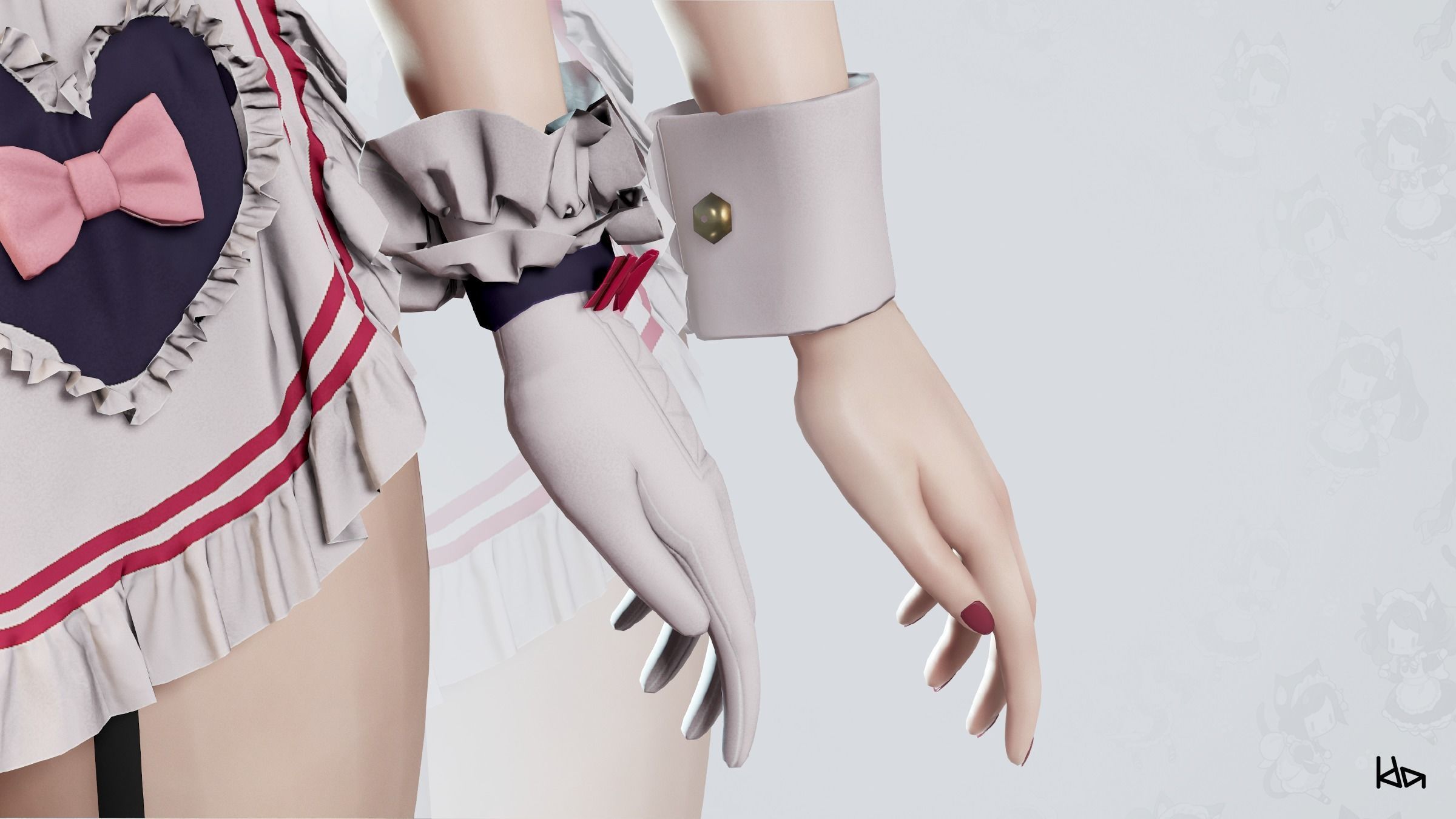 Dress Up Maids - Game Ready Low-poly 3D model_15