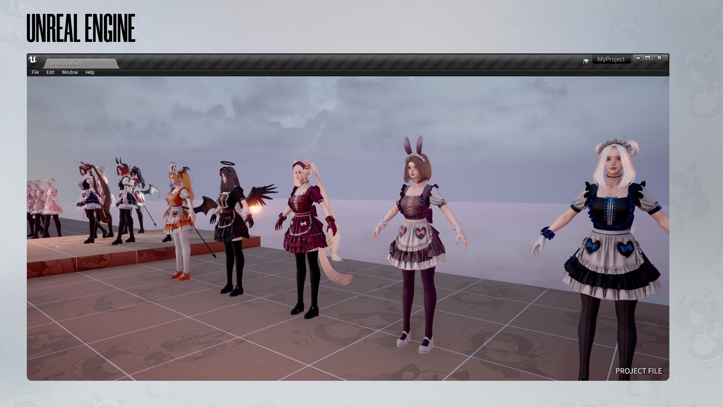 Dress Up Maids - Game Ready Low-poly 3D model_28