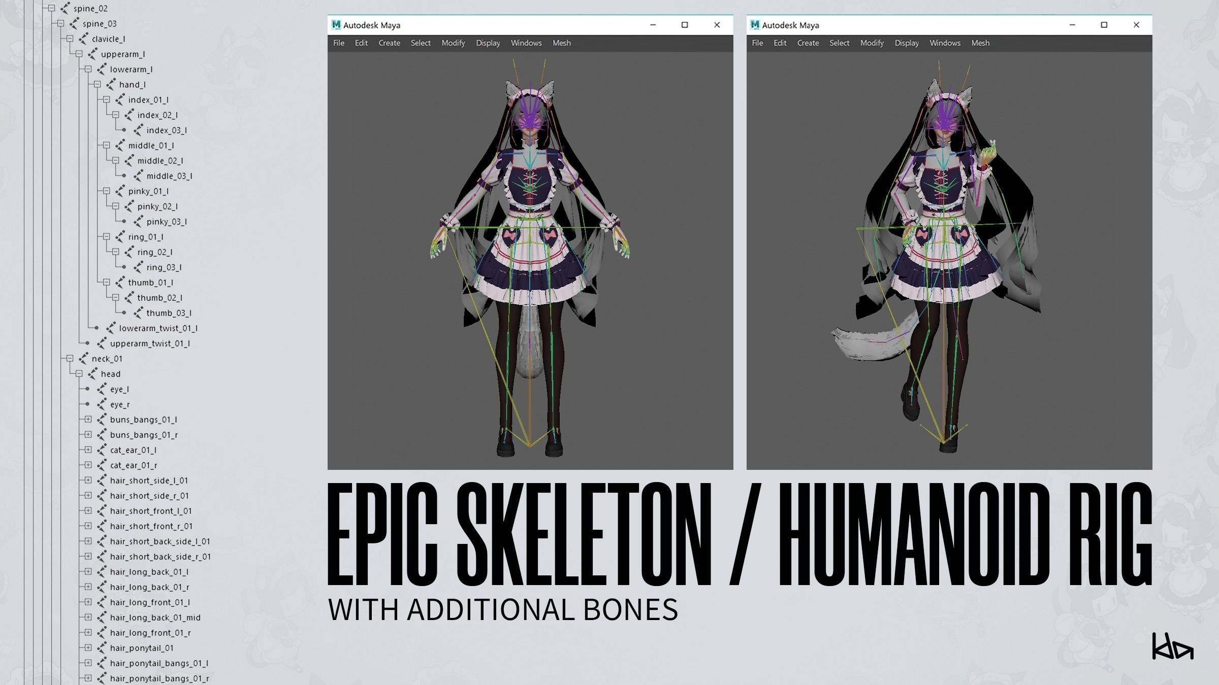 Dress Up Maids - Game Ready Low-poly 3D model_25