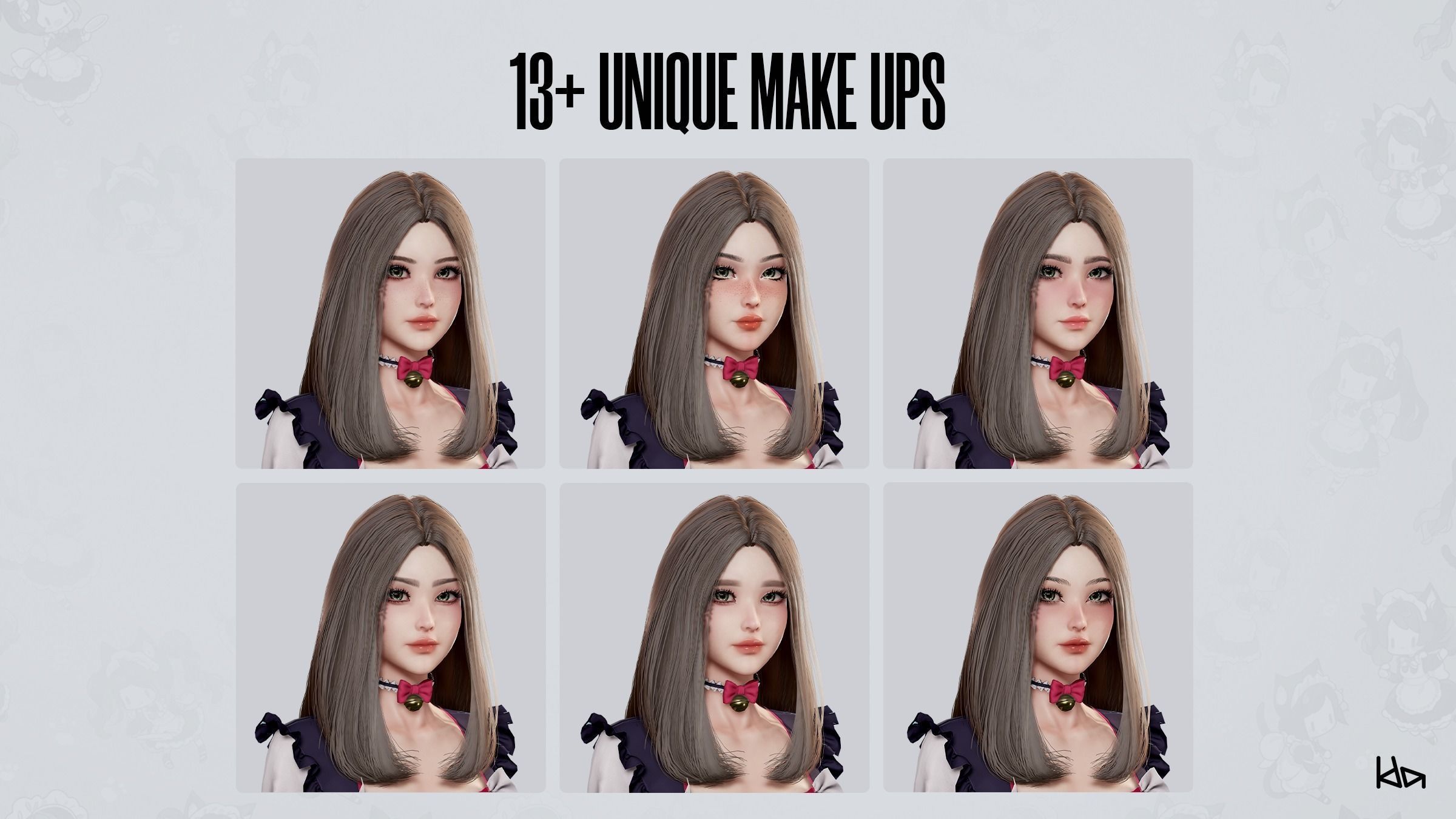 Dress Up Maids - Game Ready Low-poly 3D model_13