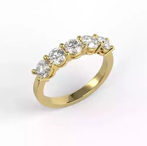 220226 R eternity ring 5 gems  17size 3D print model