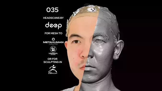 Asian Male 30s head scan 035