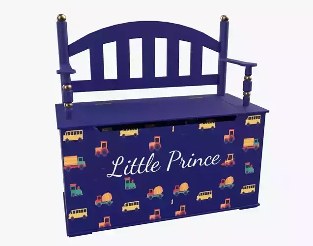 Kid Toy Box Child Throne Sticker Dark-Blue