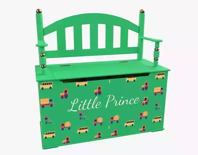 Kid Toy Box Child Throne Sticker Green