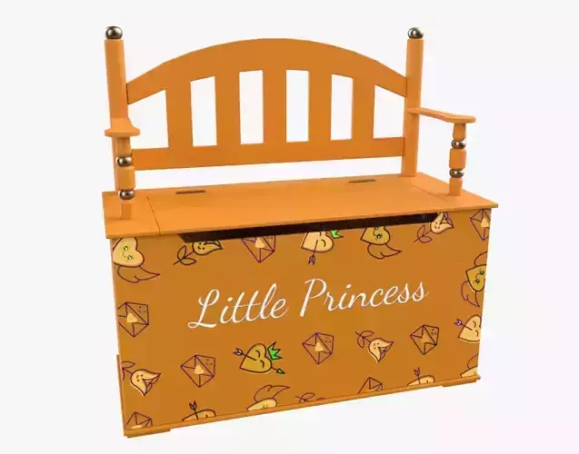 Kid Toy Box Child Throne Sticker Orange