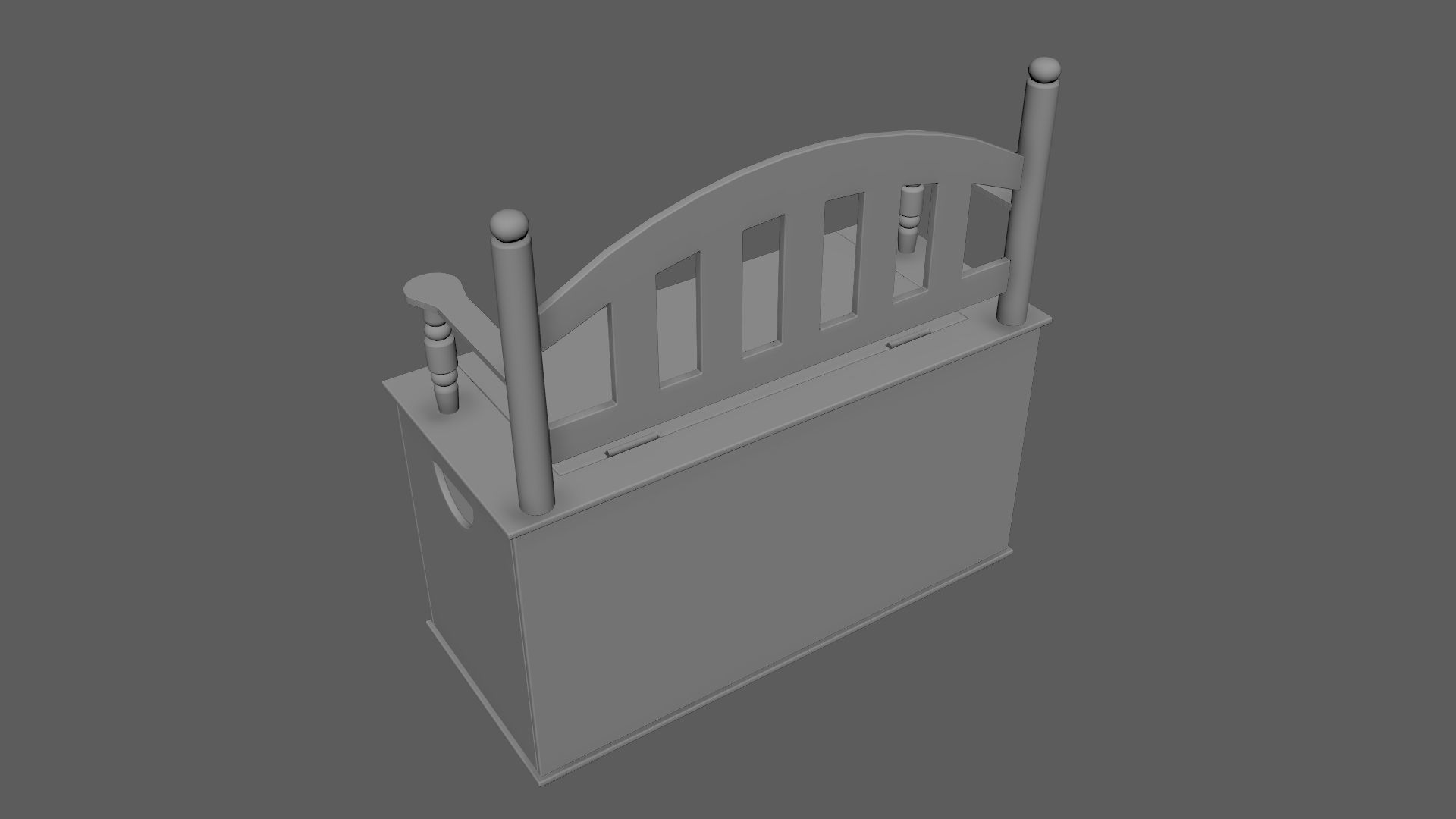 Kid Toy Box Child Throne Sticker Orange 3D model_7