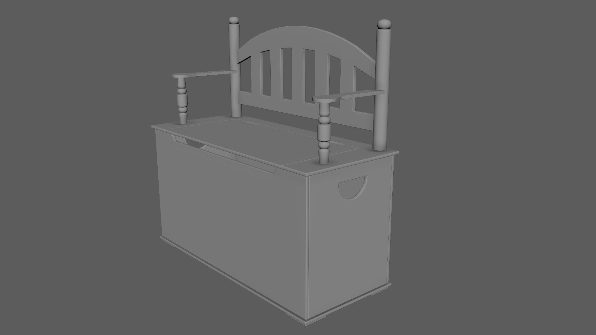 Kid Toy Box Child Throne Sticker Orange 3D model_6